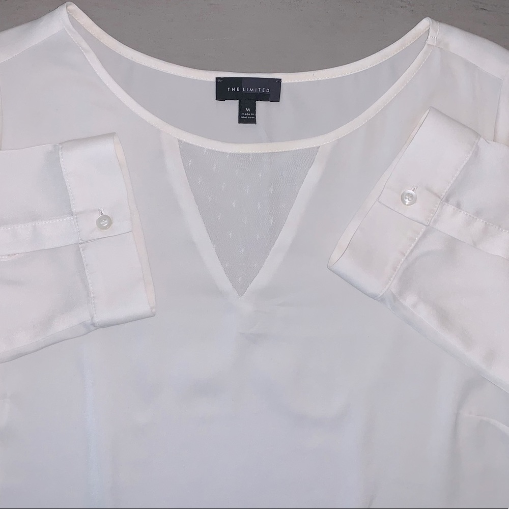 LIKE NEW white, sheer blouse, sz medium from The Limited